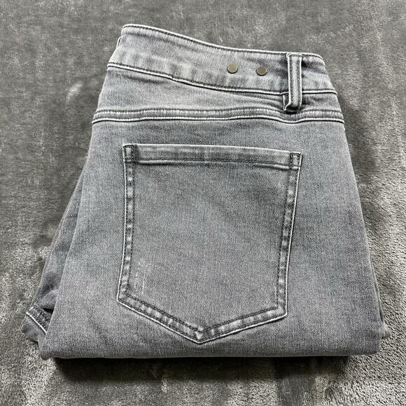 Cabi Jeans Womens 12 Gray High Skinny Casual Stretch Distressed Denim Pants - Picture 1 of 14